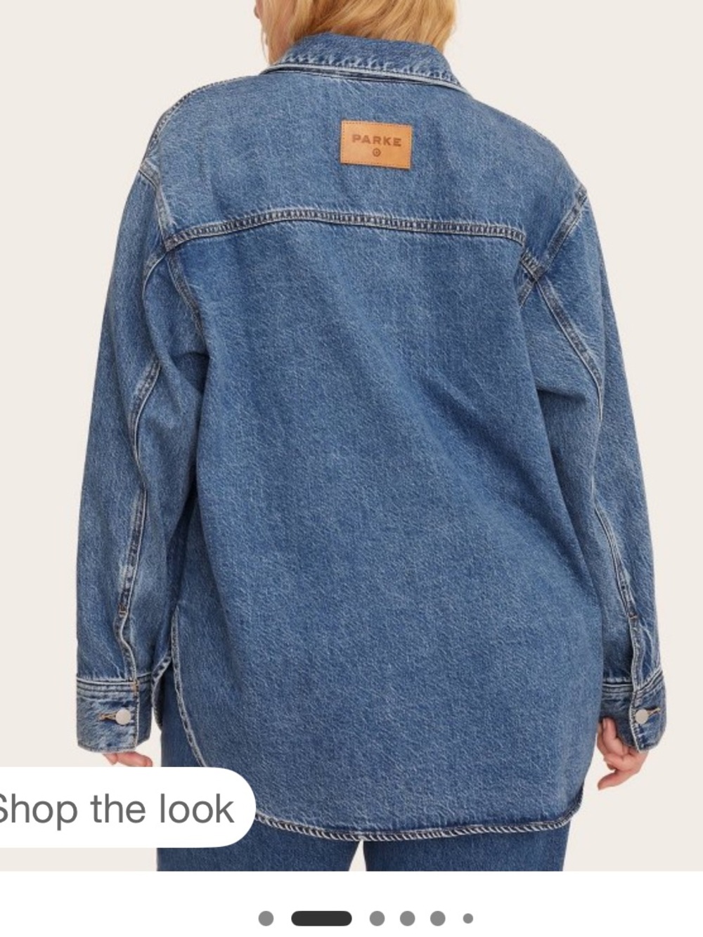 Women's Long Sleeve Denim Shacket - Parke x Target Medium Wash S - Picture 3 of 4